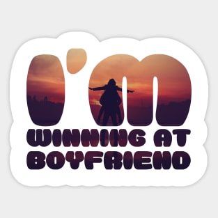 I am winning at boyfriend nerdy design Sticker